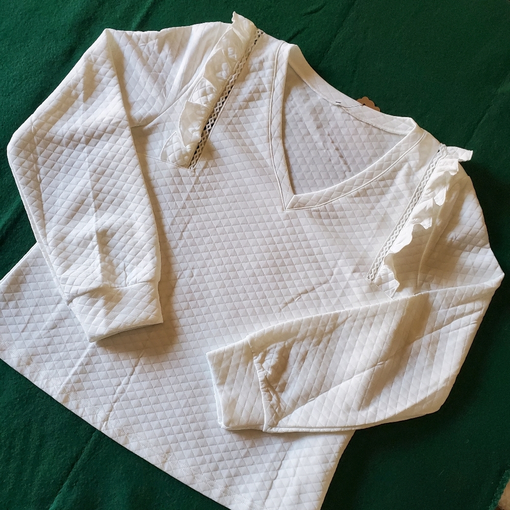 White diamond-stitched quilt-stitch top - Picture 11 of 13